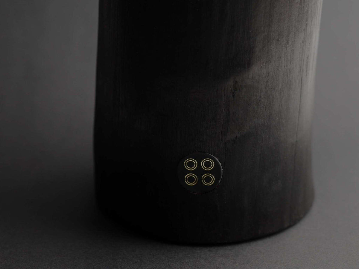 Black Illusions Wood Candle made of charred polished wood with rich essential oil aroma and multi-layer wick