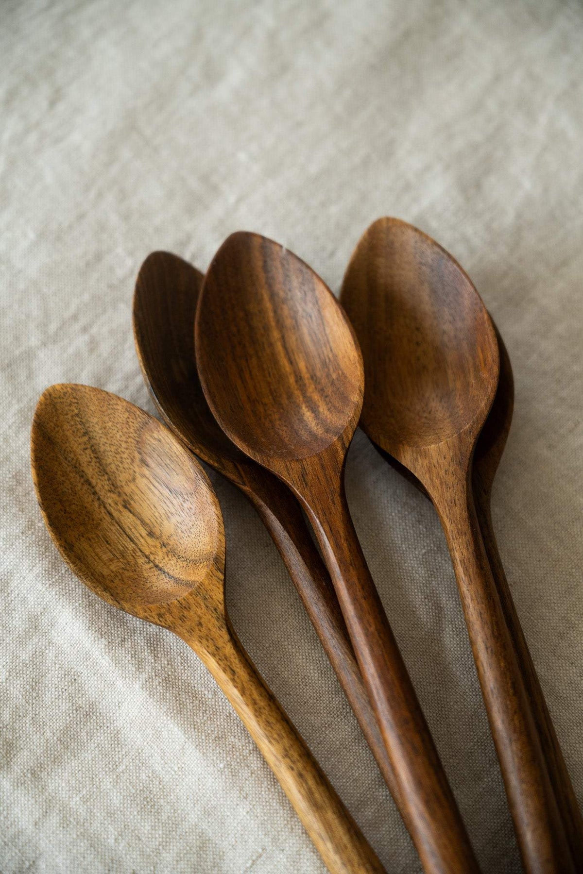 Soup Walnut Wood Spoon with a deep oval bowl and long handle, in warm brown tones with natural wood grain.
