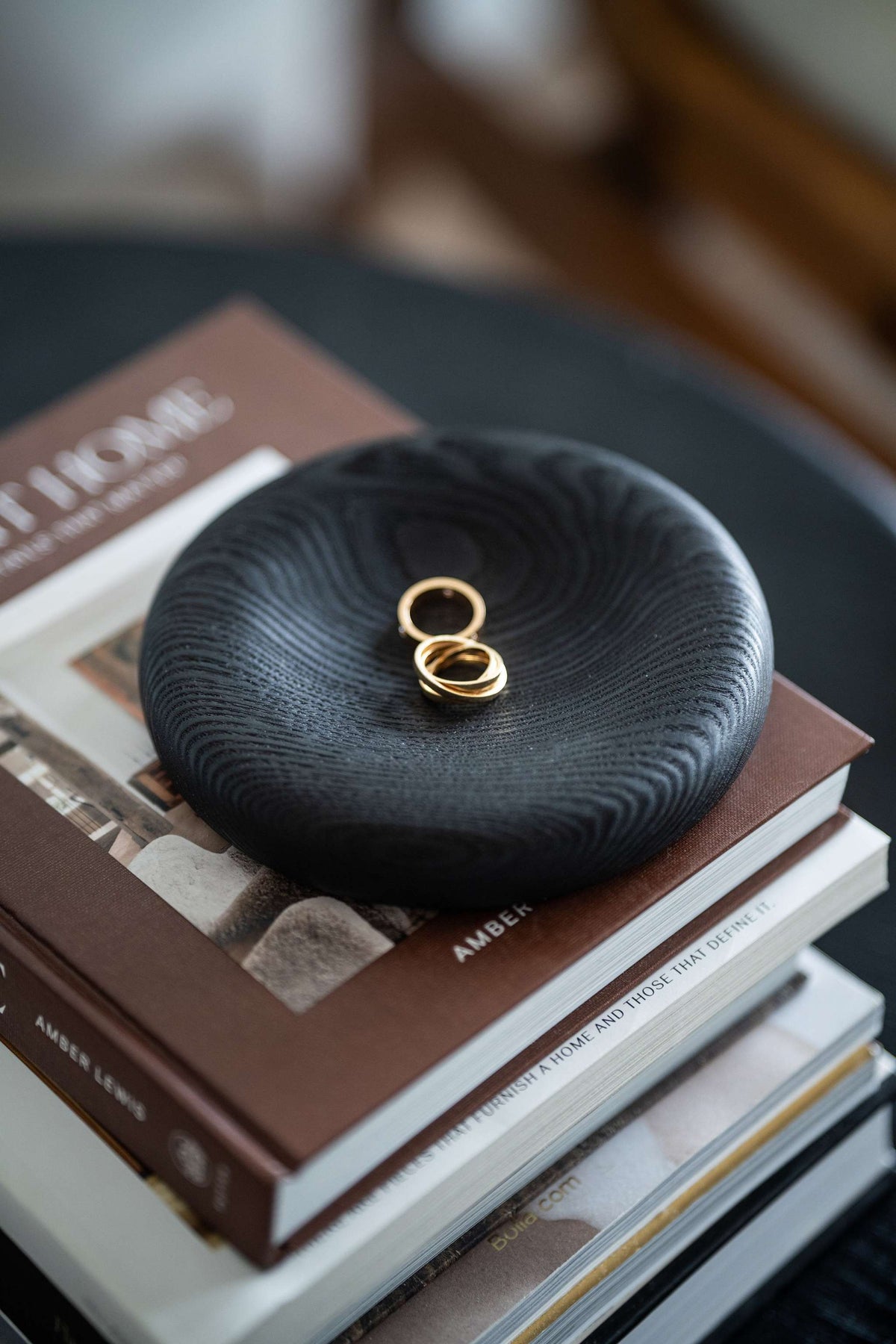 Hand carved wooden jewelry tray made of ashwood with rounded edges, ideal for rings, keys, and soap, handmade in Ukraine