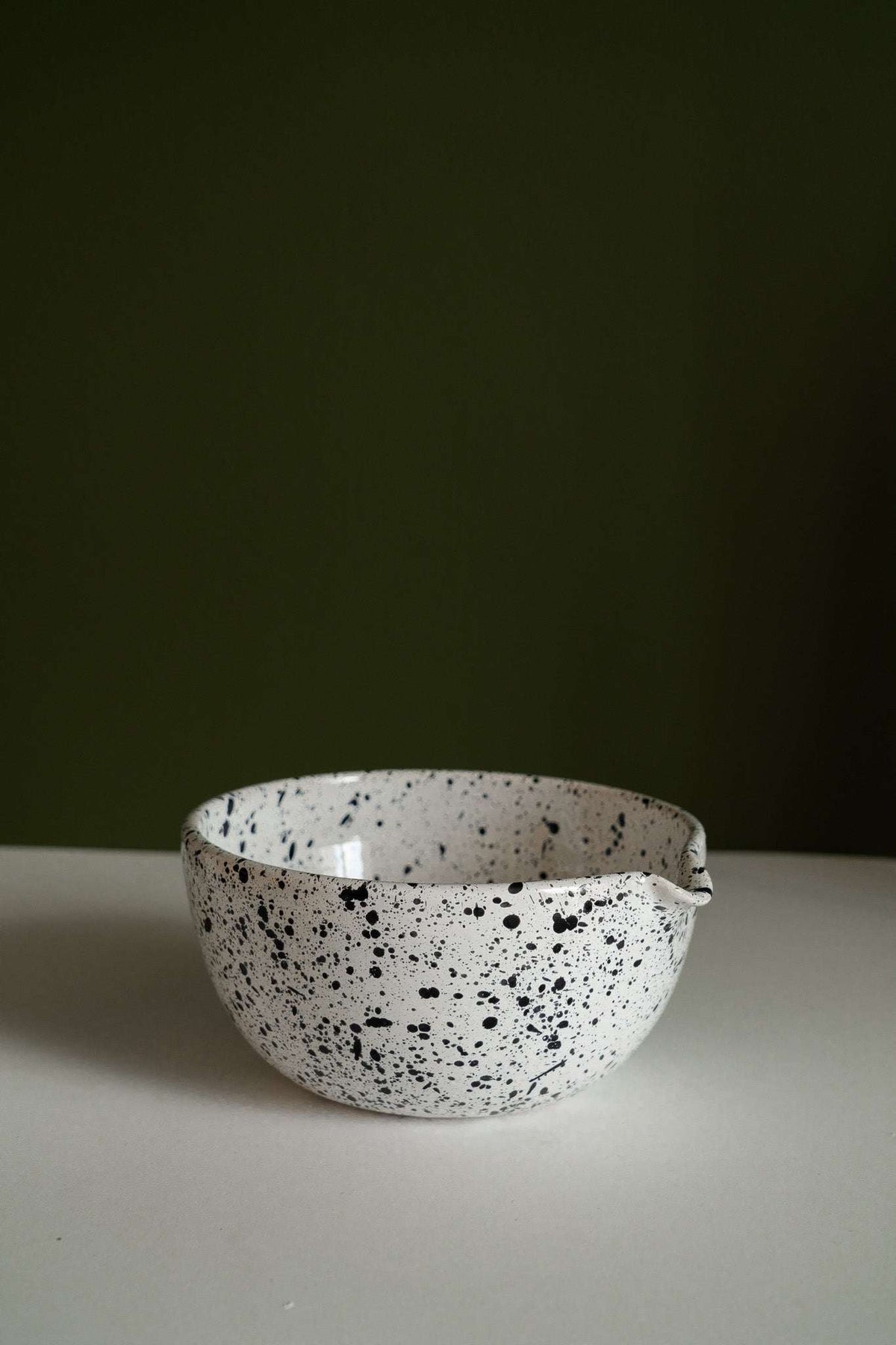 Deep Stoneware Mixing & Serving Nesting Bowl Set with pour spouts and artisanal speckled finish