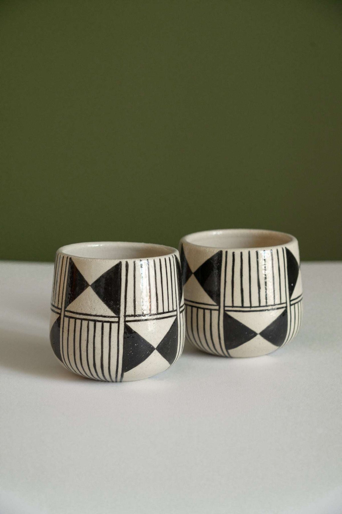 Hand painted coffee mug with traditional Hutsul patterns from the Heritage Collection