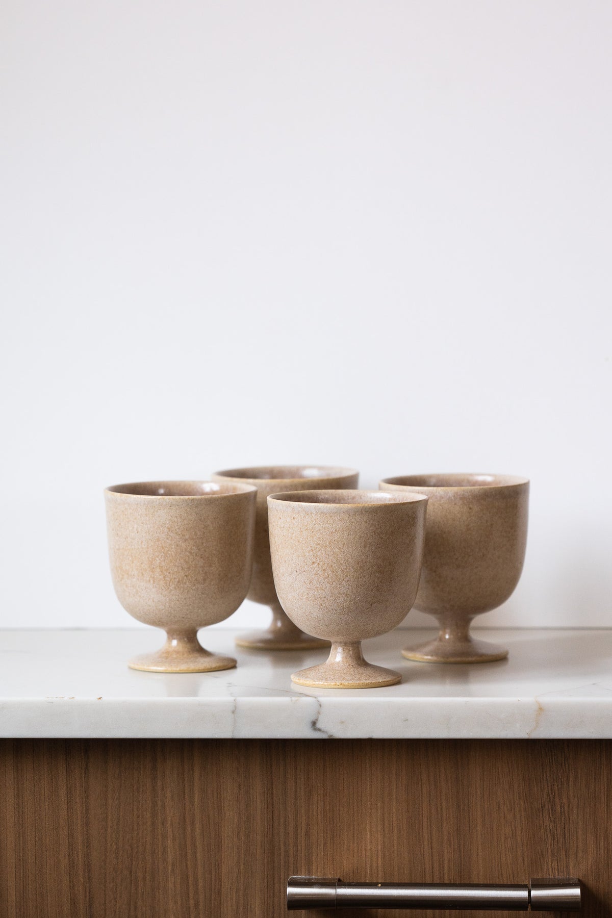 Handcrafted Ceramic Footed Goblet – Stoneware Wine & Tea Cup