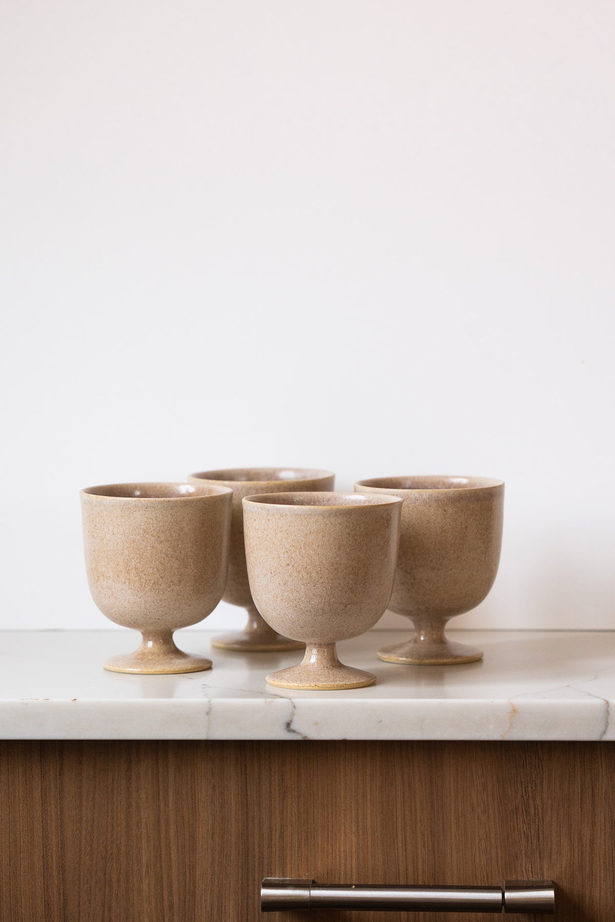 Handcrafted Ceramic Footed Goblet – Stoneware Wine & Tea Cup