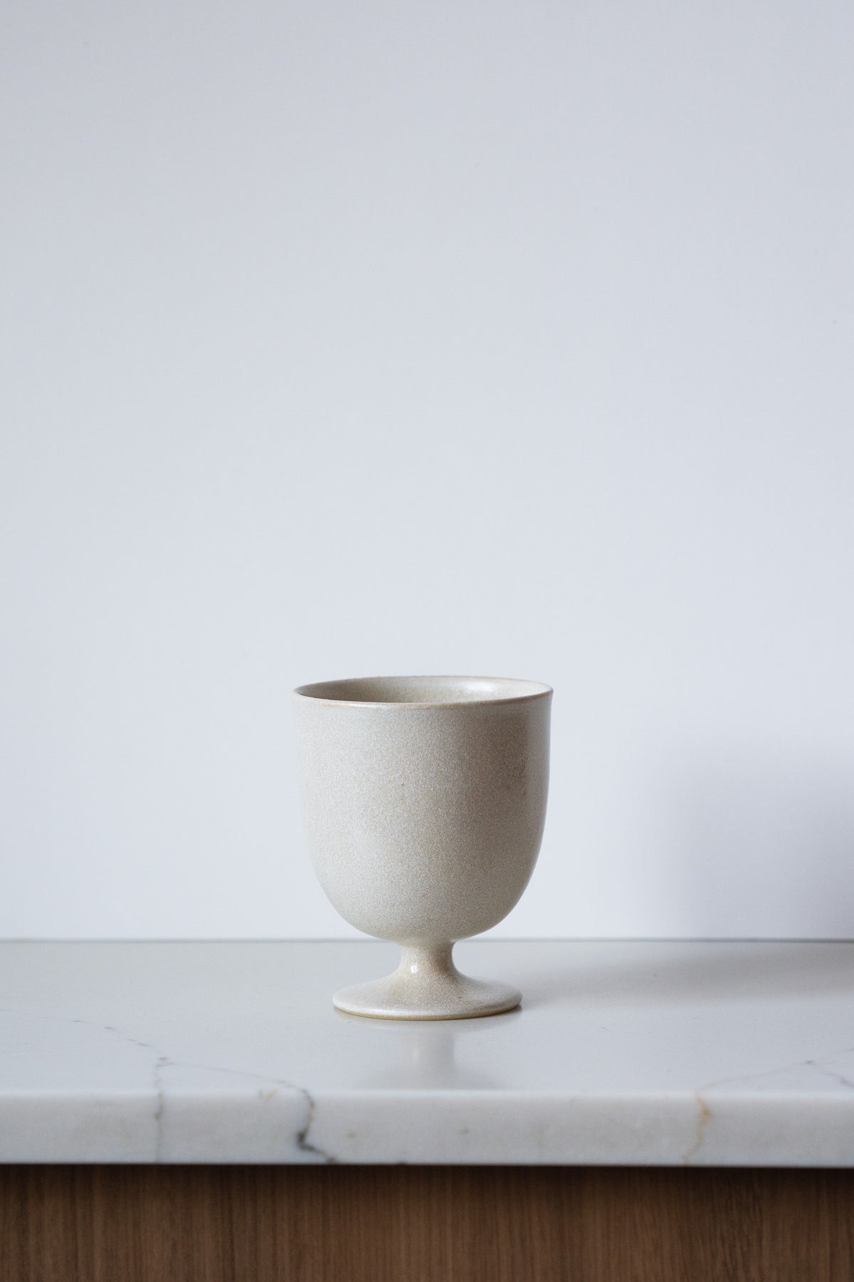 Handcrafted Ceramic Footed Goblet – Stoneware Wine & Tea Cup