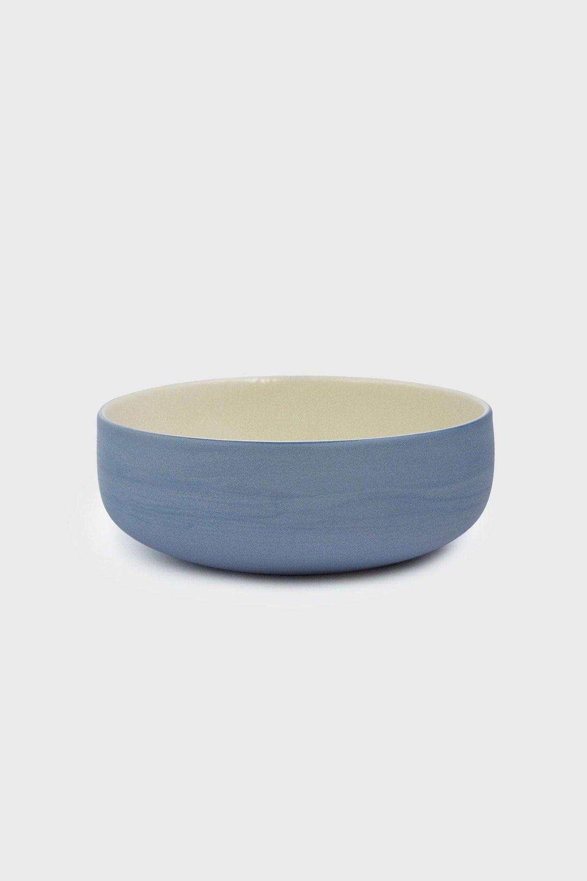 Handmade porcelain bowl with forget-me-not exterior and chocolate interior, food-safe and dishwasher safe, handmade in Ukraine