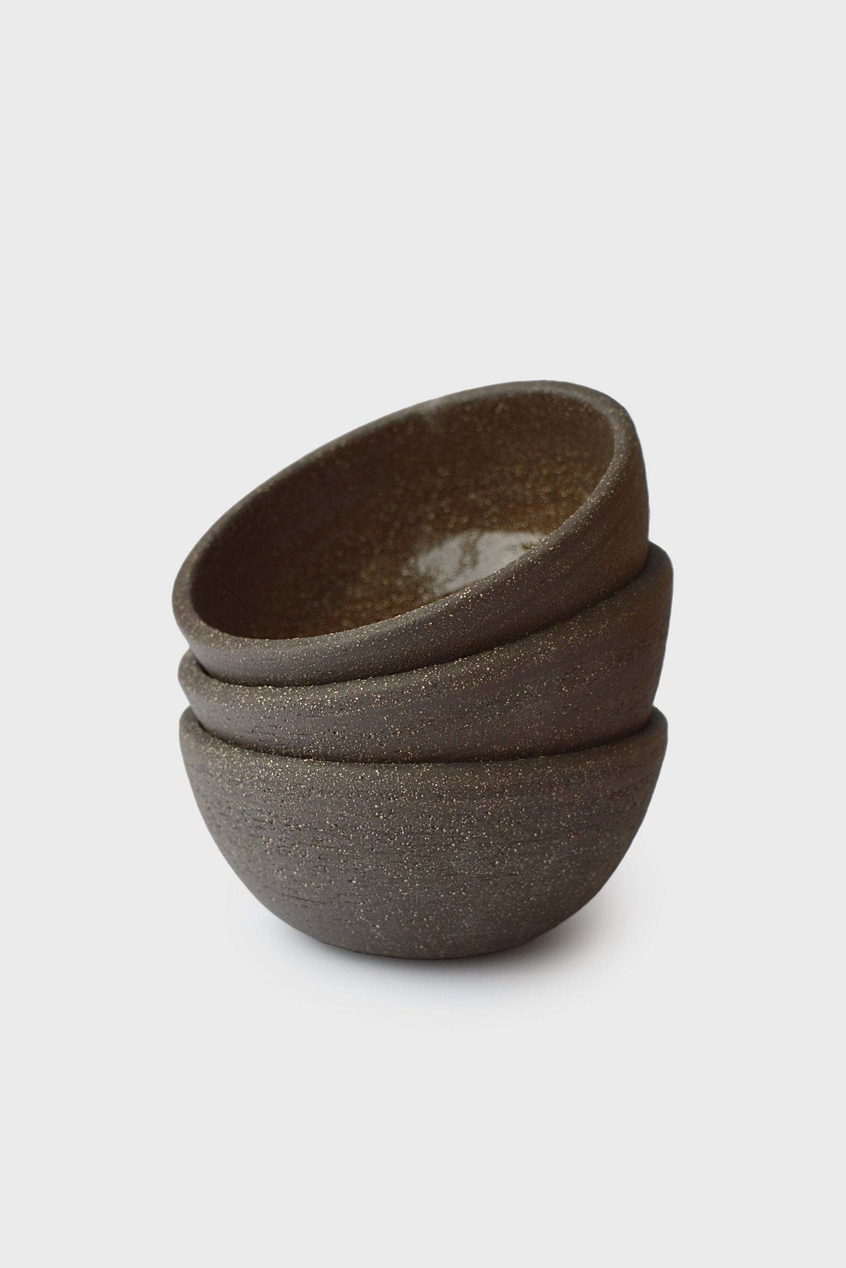Handmade dark stoneware bowl in pumpernickel color, durable and glazed, made in Ukraine