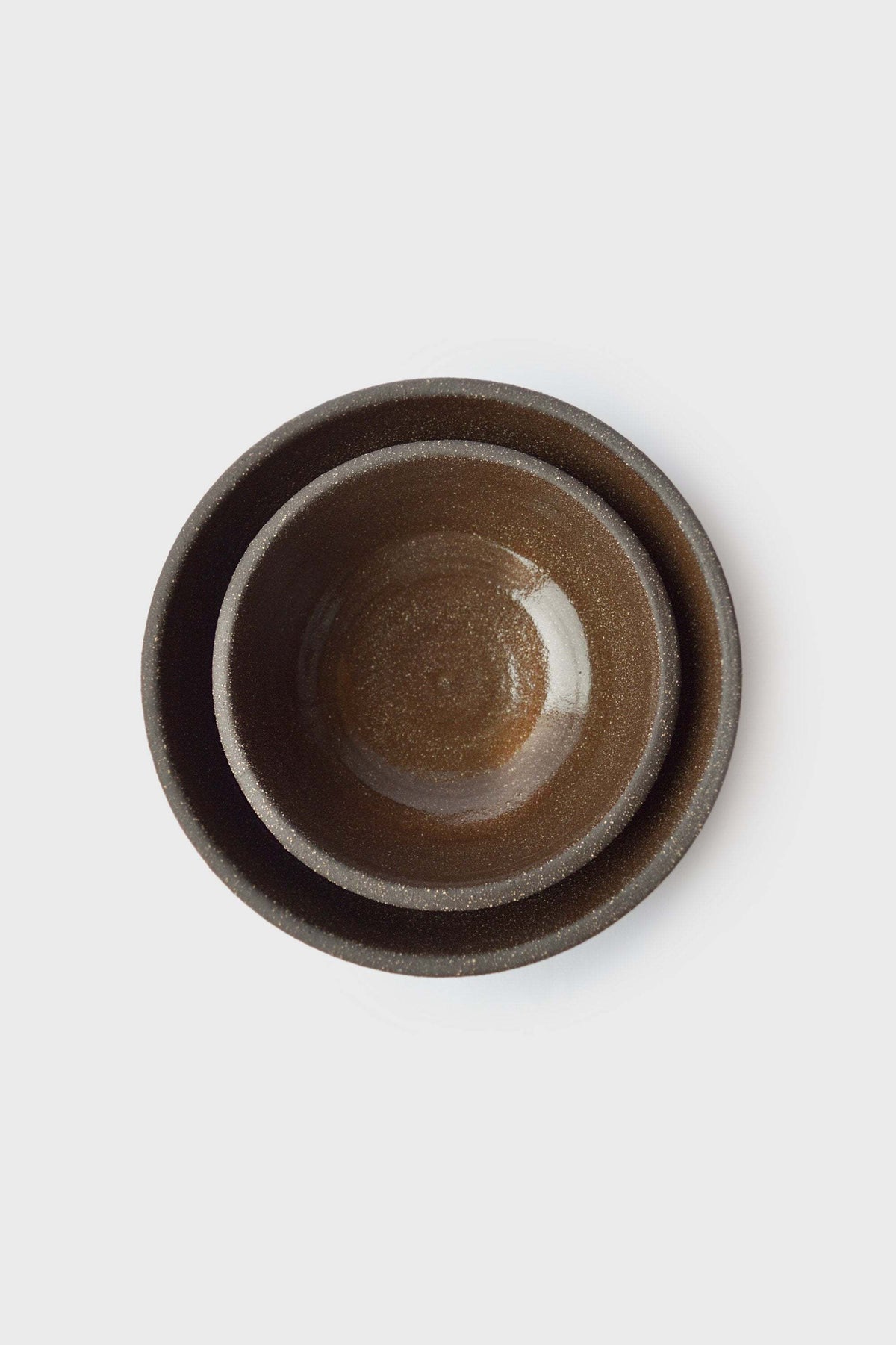 Handmade dark stoneware bowl in pumpernickel color, durable and glazed, made in Ukraine