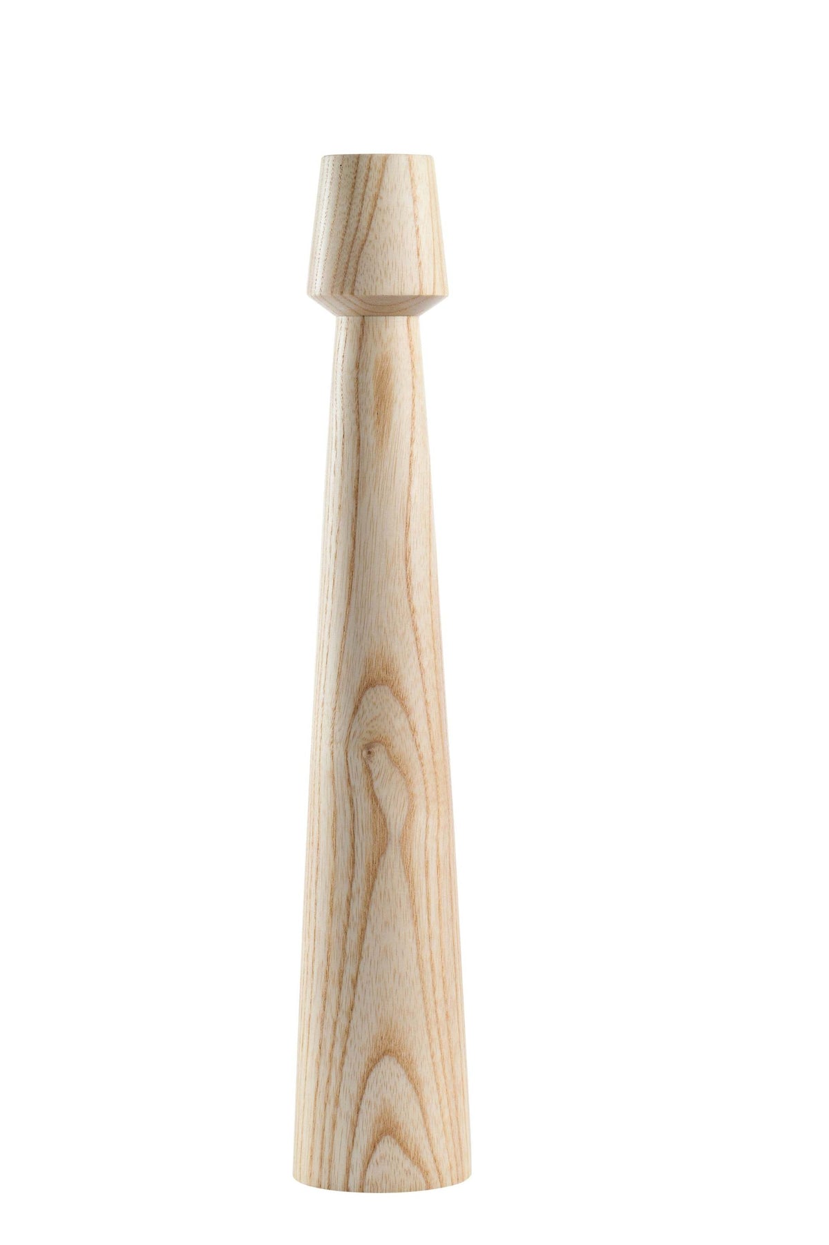 Hand-carved walnut wooden candle holder with geometric design for indoor decor