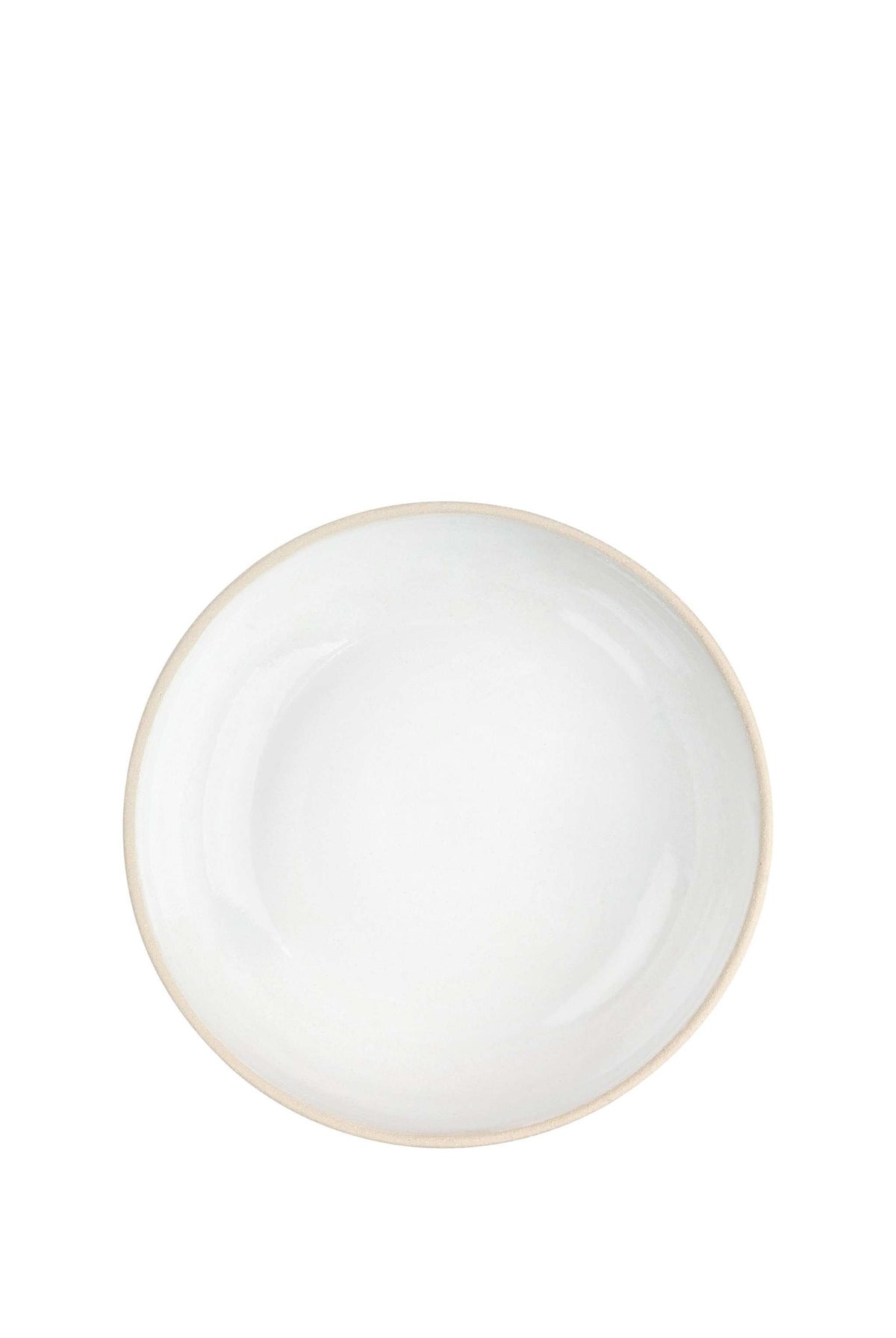 Handmade stoneware large fruit bowl with white glaze, dishwasher-safe, made in Ukraine