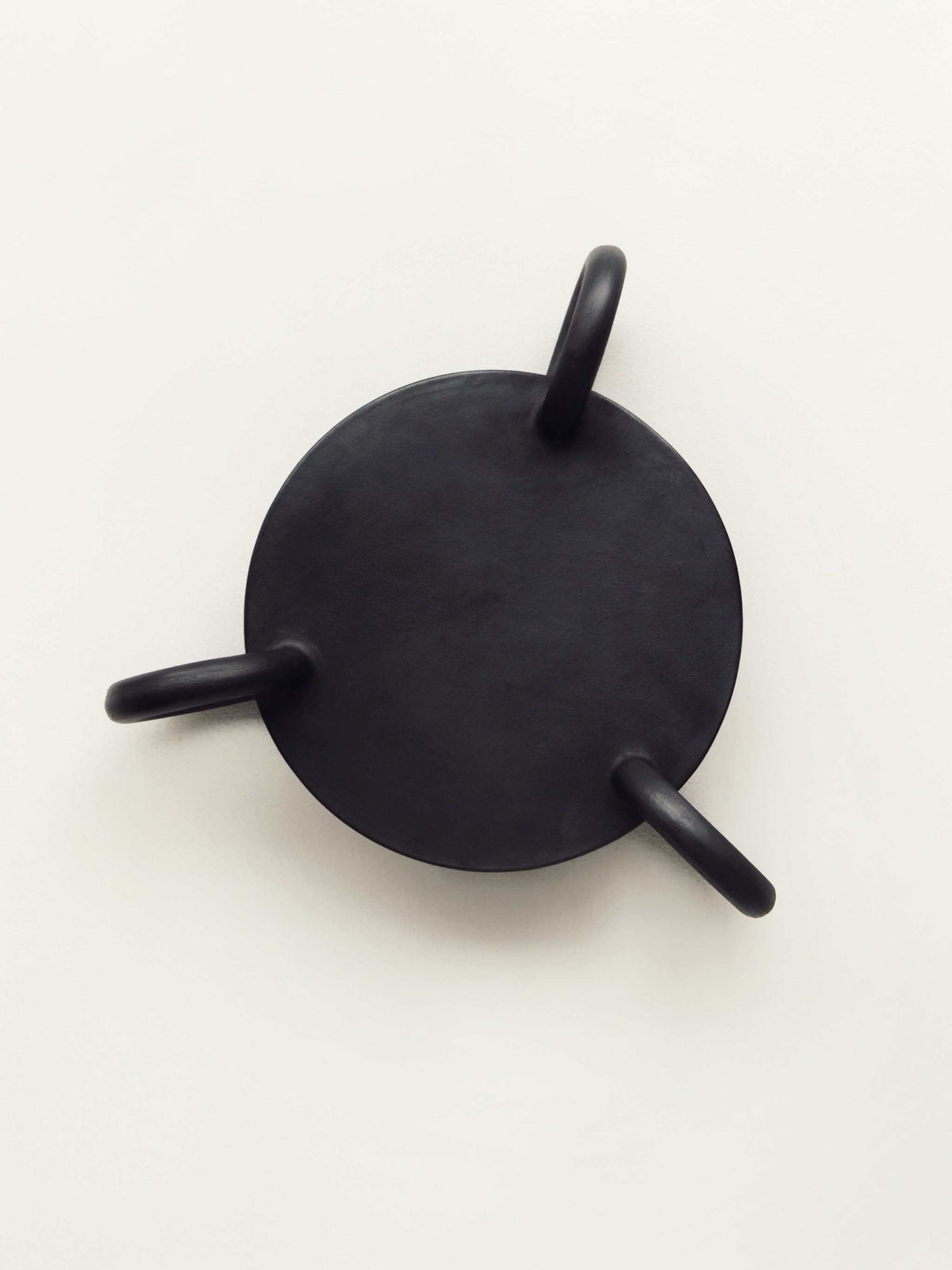 Large black smoke-fired ceramic large serving platter Guculiya Trinity handcrafted in Ukraine