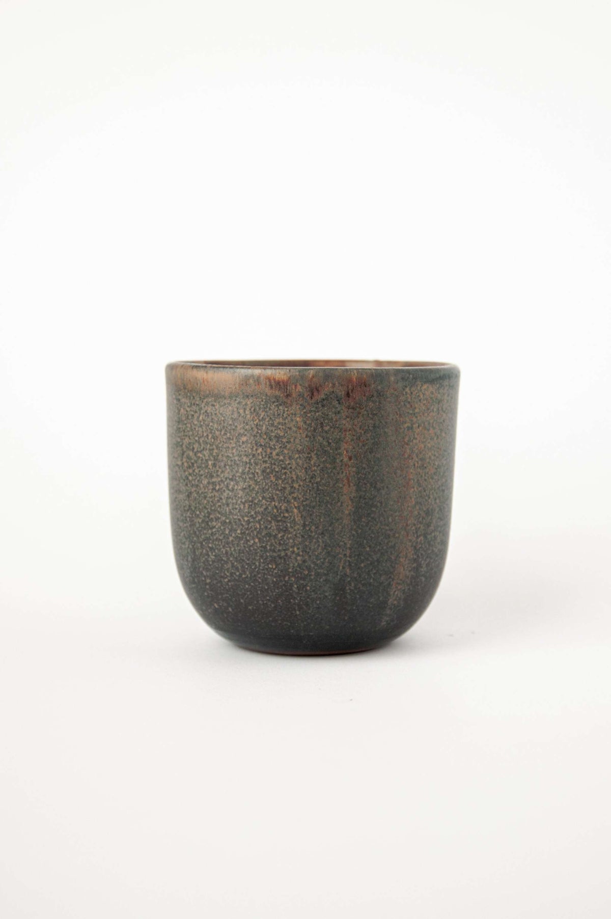 Rust handmade stoneware coffee cup with organic edges and reactive glaze, 11 oz, dishwasher and microwave-safe, made in Ukraine