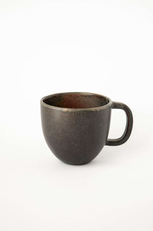 Rust stoneware mug with handle and reactive glaze, handmade in Ukraine, dishwasher and microwave safe