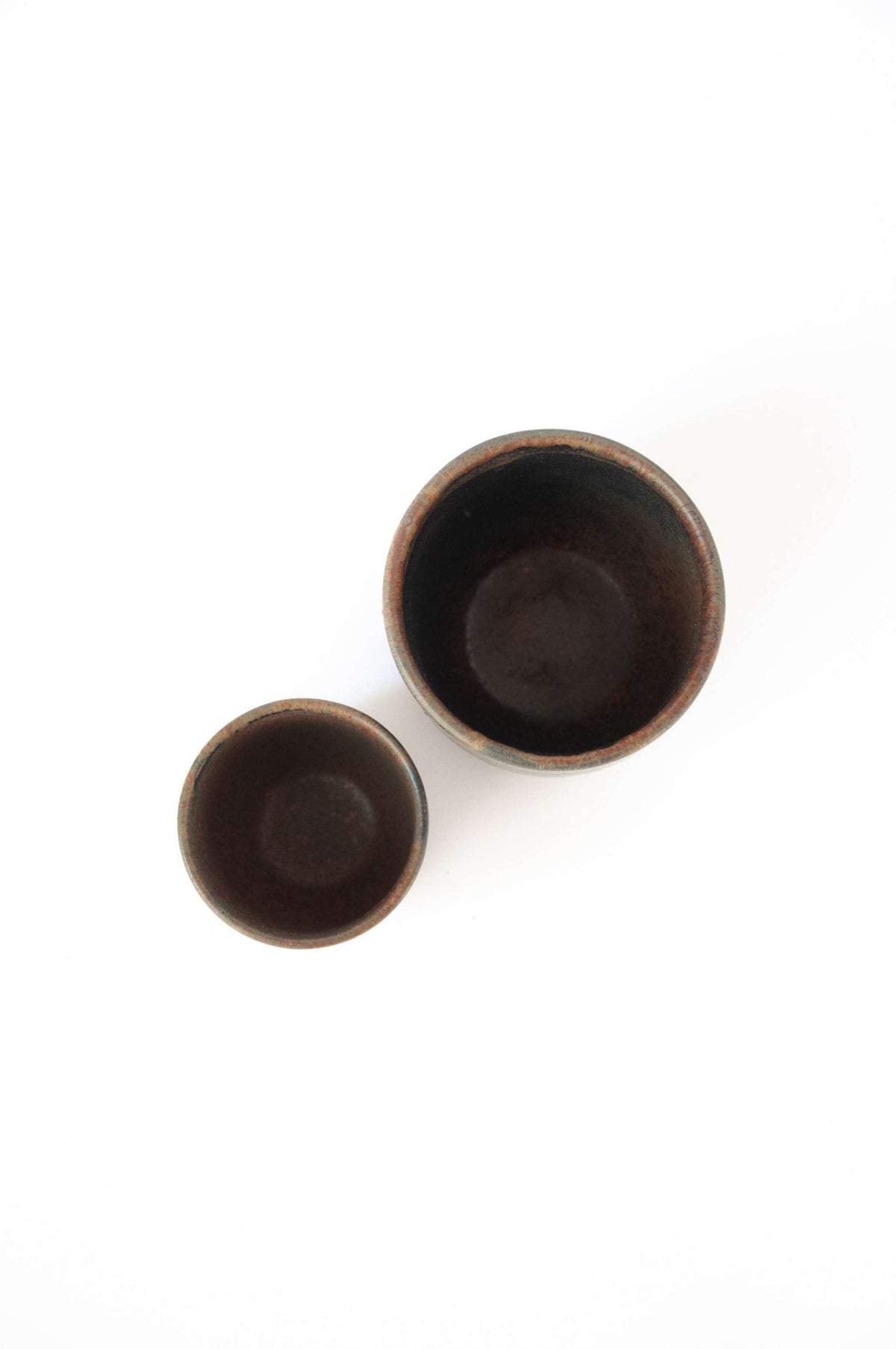 Rust handmade stoneware espresso coffee cup with unique reactive glaze and organic edges, 5 oz, dishwasher safe, handmade in Ukraine