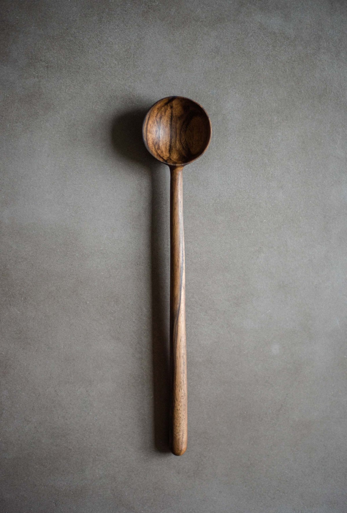 Hand carved big walnut wood spoon for measuring coffee, handcrafted in Ukraine