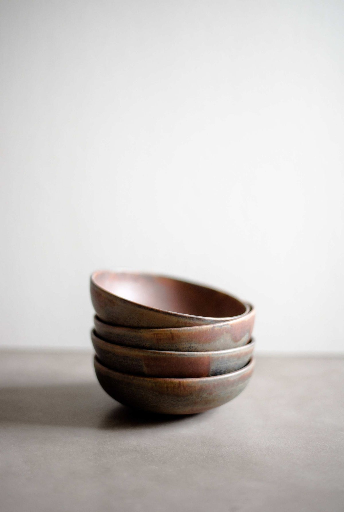 Rust Stoneware Mini Bowl hand-dipped in matte brown-black reactive glaze handcrafted in Ukraine dishwasher and microwave safe