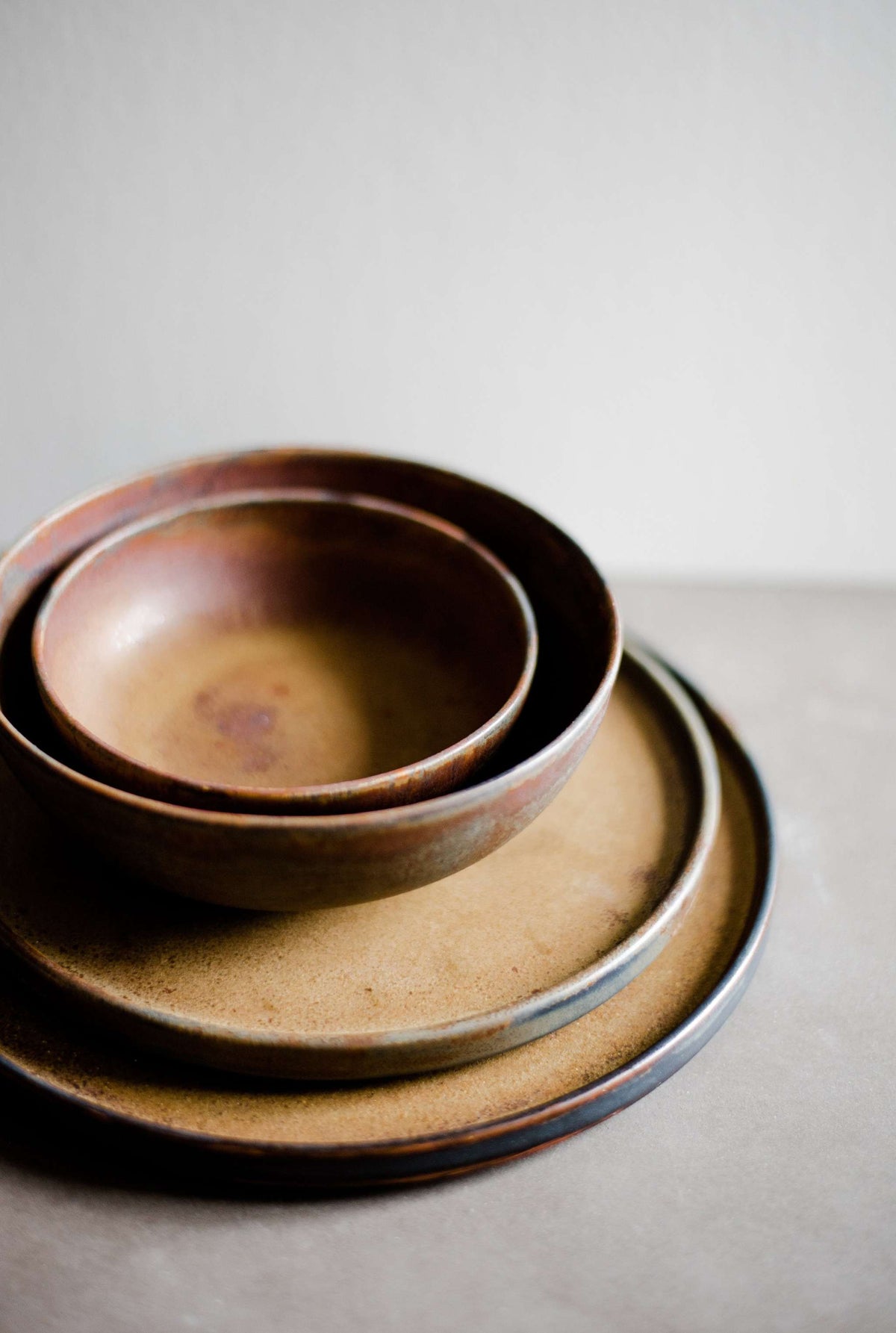 Rust Stoneware Mini Bowl hand-dipped matte brown-black pottery, unique reactive glaze, dishwasher and microwave safe, handmade in Ukraine.