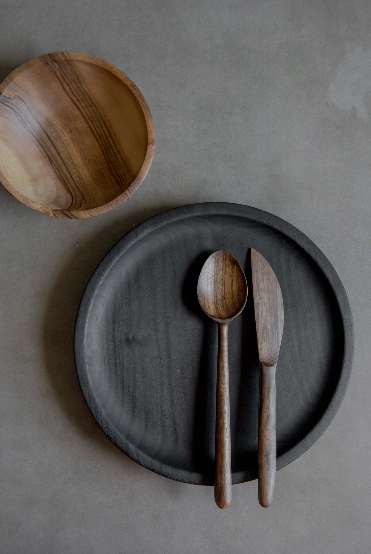 Handcrafted walnut wood knife made in Ukraine with flaxseed oil finish for spreading and cutting.