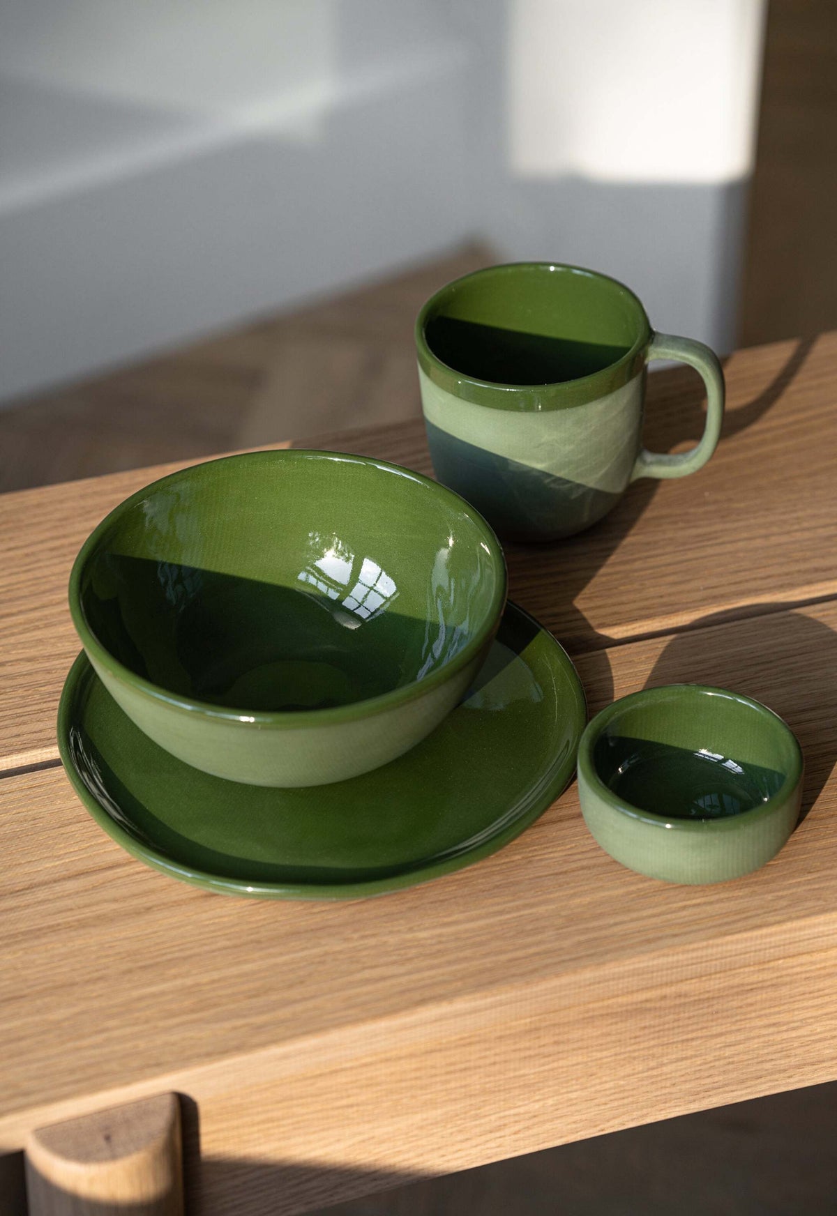Handmade green porcelain sauce bowl, dishwasher and microwave safe, unique design from Ukraine studio