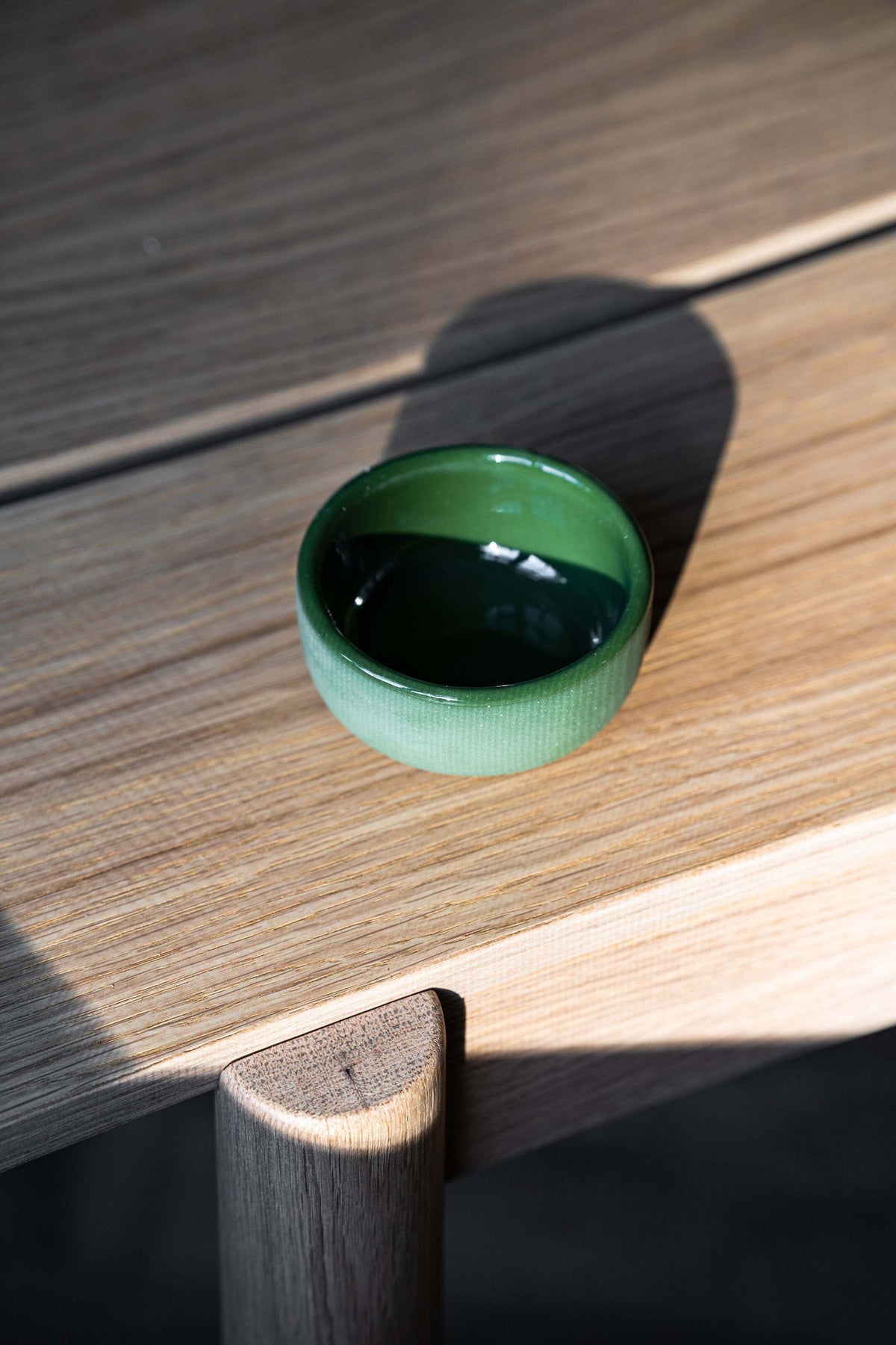 Handmade green porcelain sauce bowl, dishwasher and microwave safe, unique design from Ukraine