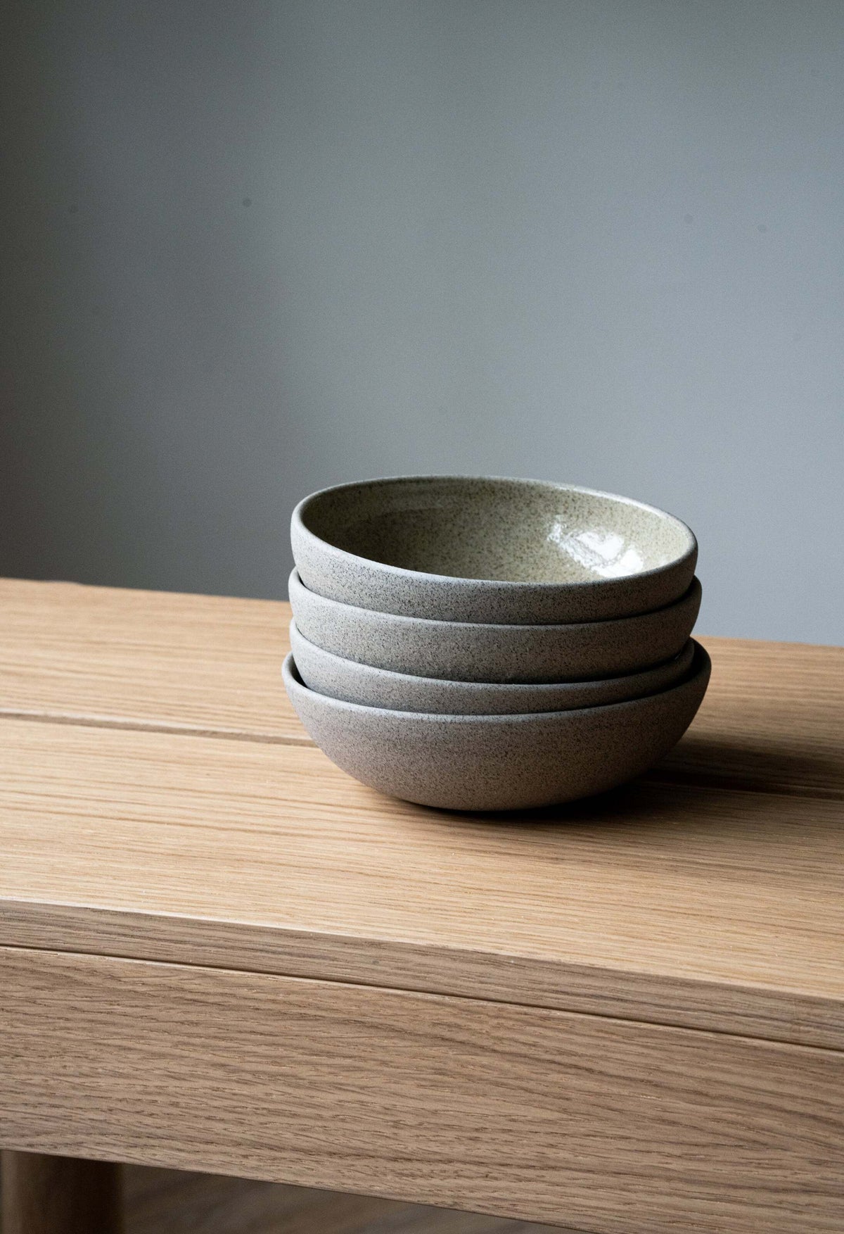 Stoneware mini bowl with concrete-like texture, handmade and glazed interior, rustic stoneware dinnerware