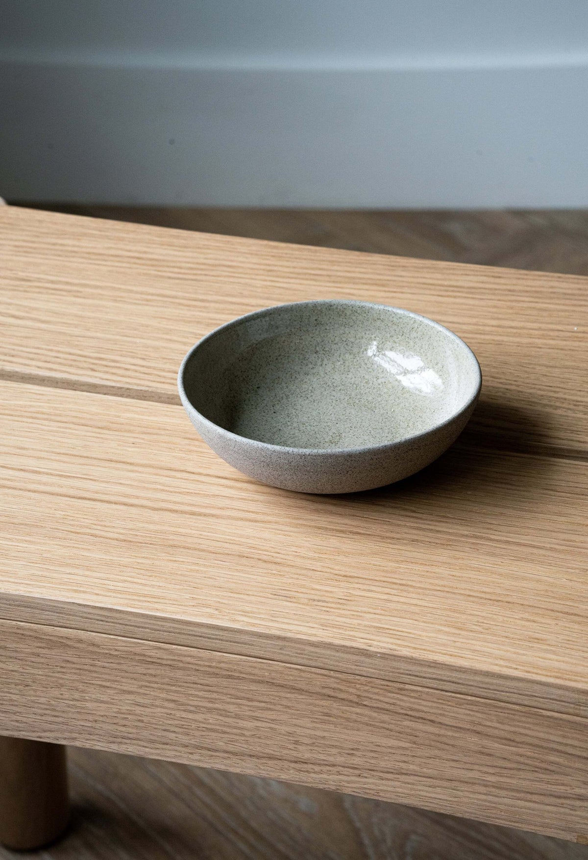 Stoneware mini bowl "Concrete" with polished exterior and glossy interior, handmade in Ukraine