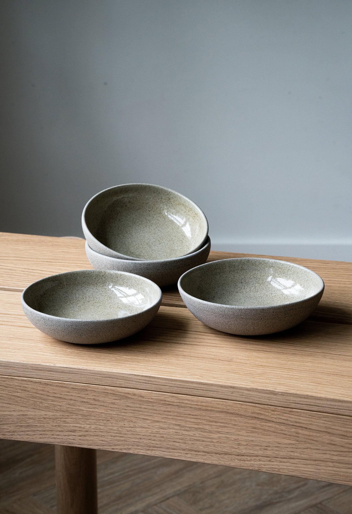 Stoneware mini bowl with concrete-like texture, glossy inside, handmade in Ukraine
