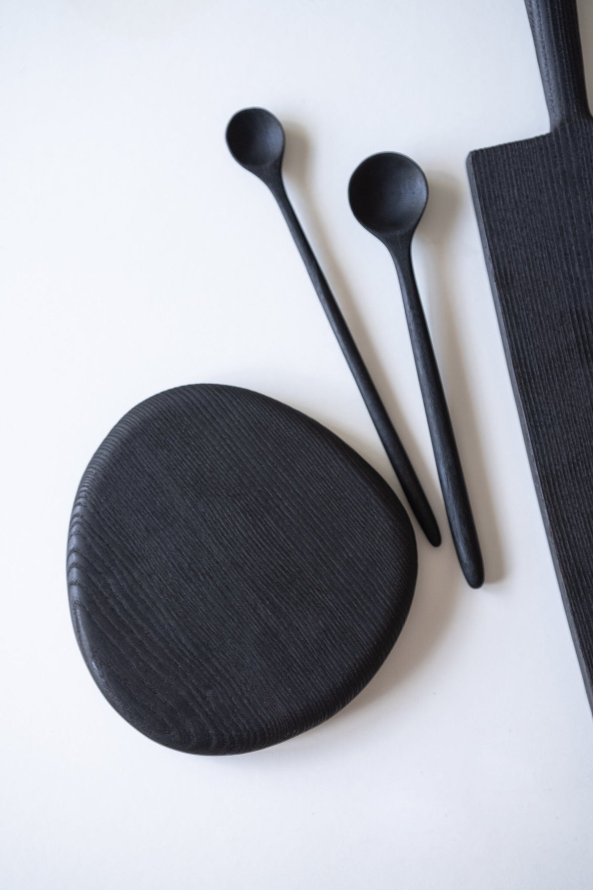 HandCarved charred walnut coffee spoon measuring coffee beans, handcrafted in Ukraine with a modern charred finish