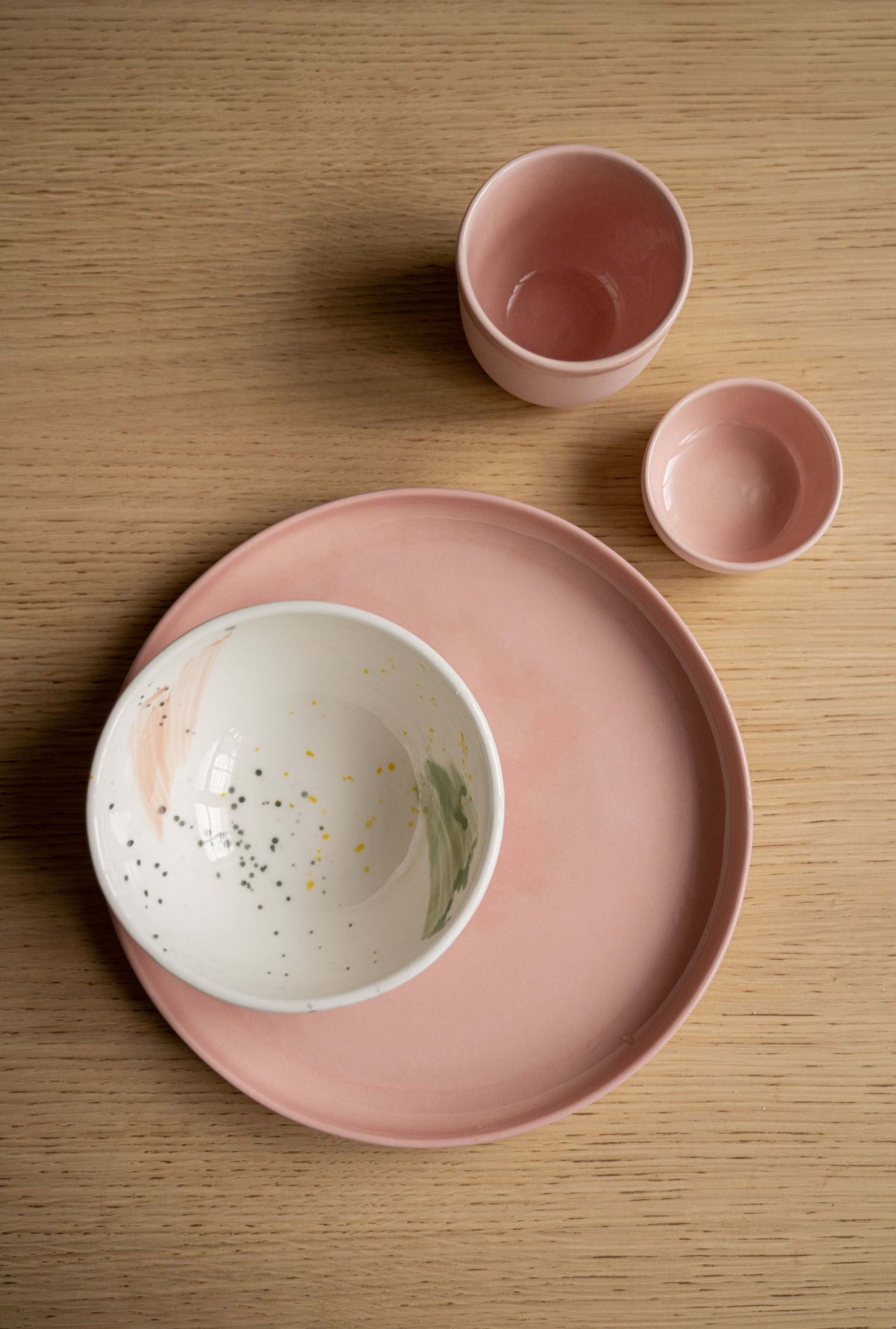Handmade porcelain coffee cup in powder pink with shiny glaze, polished finish, food-safe, lead-free, dishwasher and microwave safe, made in Ukraine
