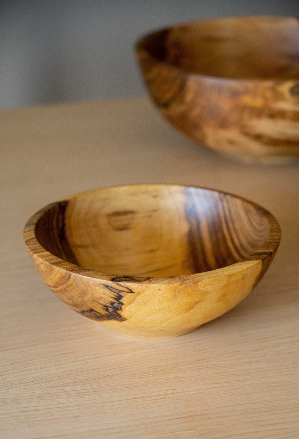 Hand carved walnut wood nesting bowl set with three sizes handcrafted in Ukraine