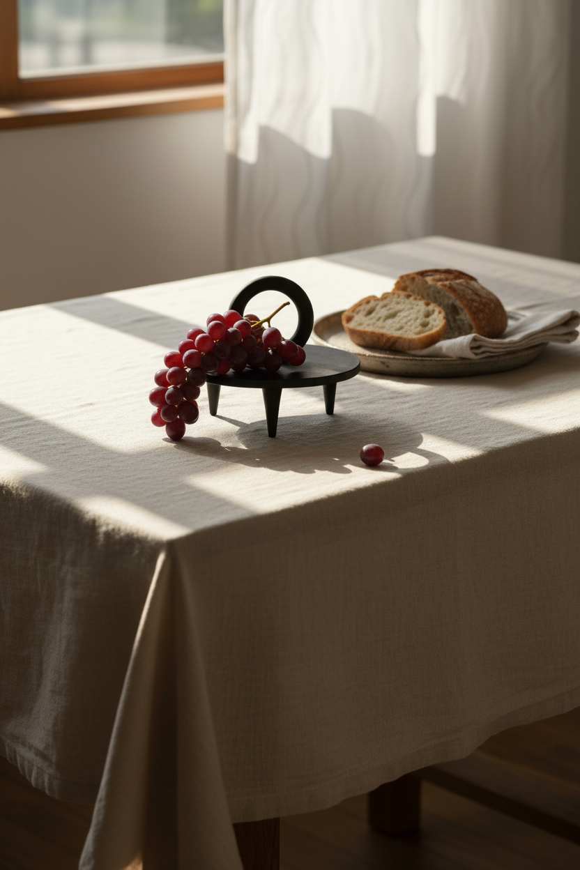 Small black smoked ceramic pedestal platter handcrafted in Ukraine by Danuta Kril