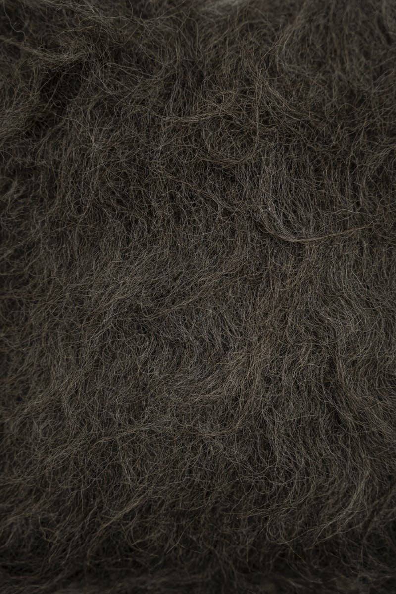 Handwoven organic wool pillow with soft brushed wool yarn and fluffy insert for support